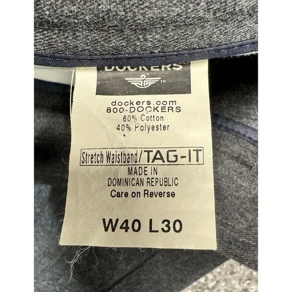 Dockers Mens Individual Fit Gray Khaki Dress Pants Classic Fit NEW Size 40x30 - Picture 5 of 7